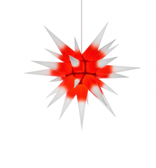 paper star red center white 60cm