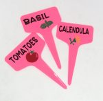 Plant labels pink handmade 
