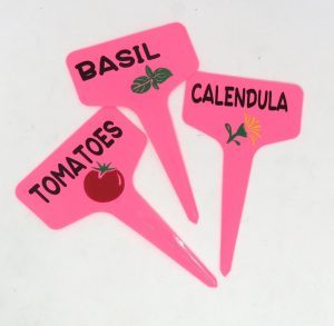 Plant labels pink handmade